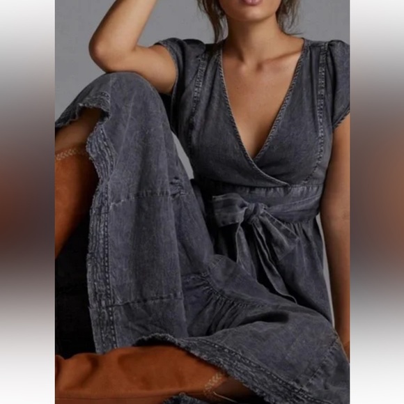 Pilcro Midi Denim Dress Size 0 - Picture 4 of 14